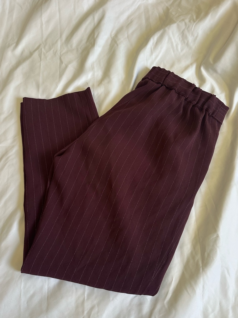 Aritzia Babaton Conan - Maroon Striped Dress Pants - Size 4 - Picture 2 of 6